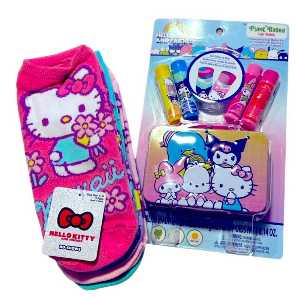 Hello Kitty Socks with Lip Balms